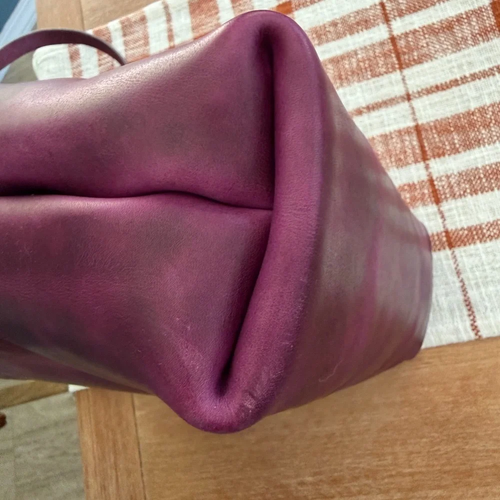 Salish Leathercraft Purple Bucket Bag - Picture 8 of 8